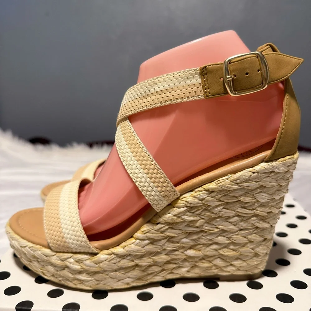 Tan Wedge Sandals